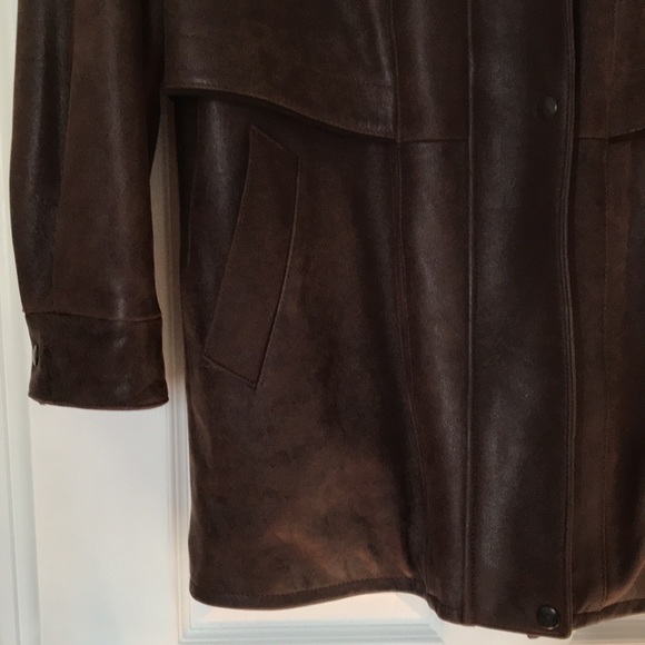 Vintage Acton The Old Hyde House 3/4 length leather hooded coat - Picture 3 of 16